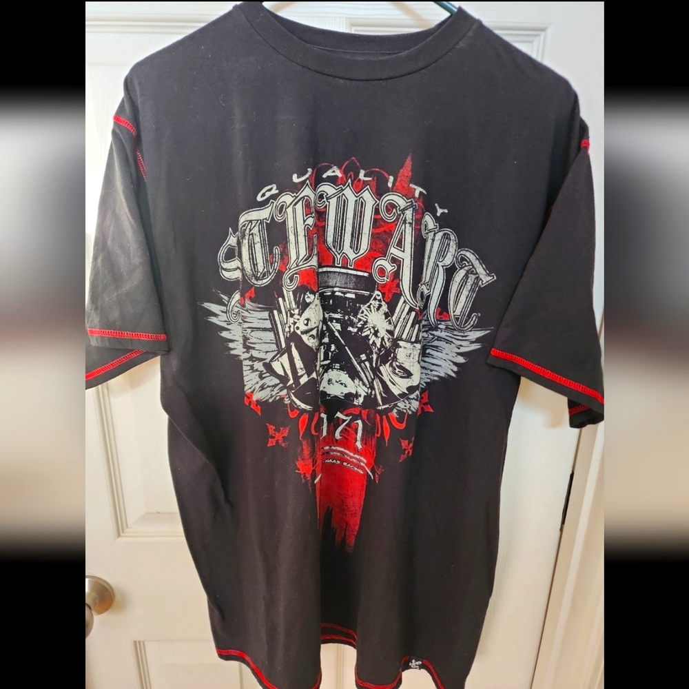 Tony Stewart Chase Authentics Two-Sided Black Shi… - image 1